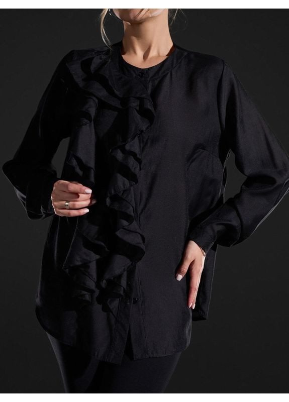 Черная вечерний рубашка ISSA PLUS