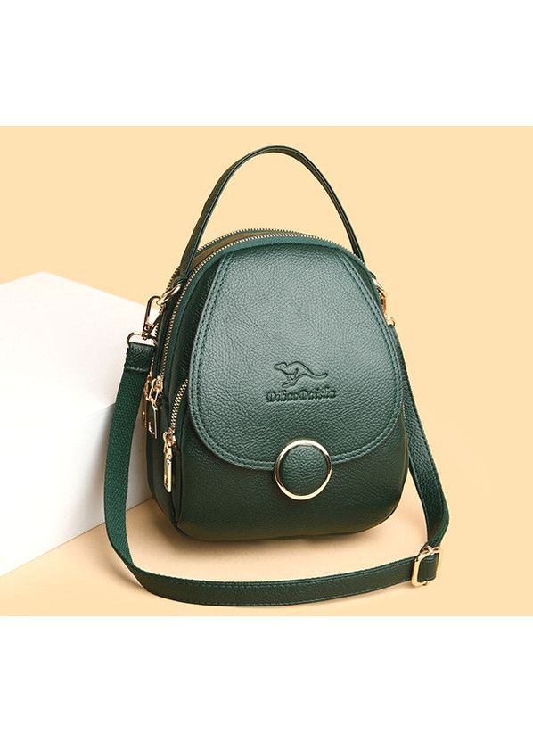 Жіночий міні рюкзак сумка Кенгуру 2 в 1 коричневий міський рюкзачок для жінок екокожаний ProDobro (363135741)