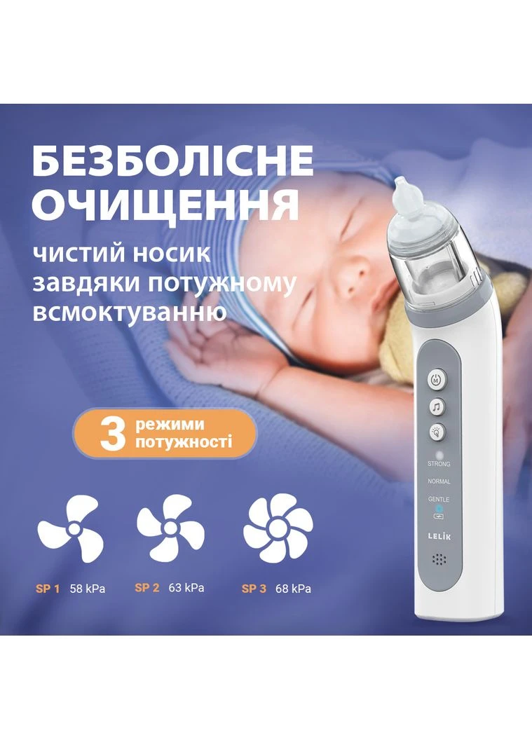 Аспиратор электронный назальный VELORA X70 ™, соплеотсос для детей аккумуляторный No Brand (299766843)