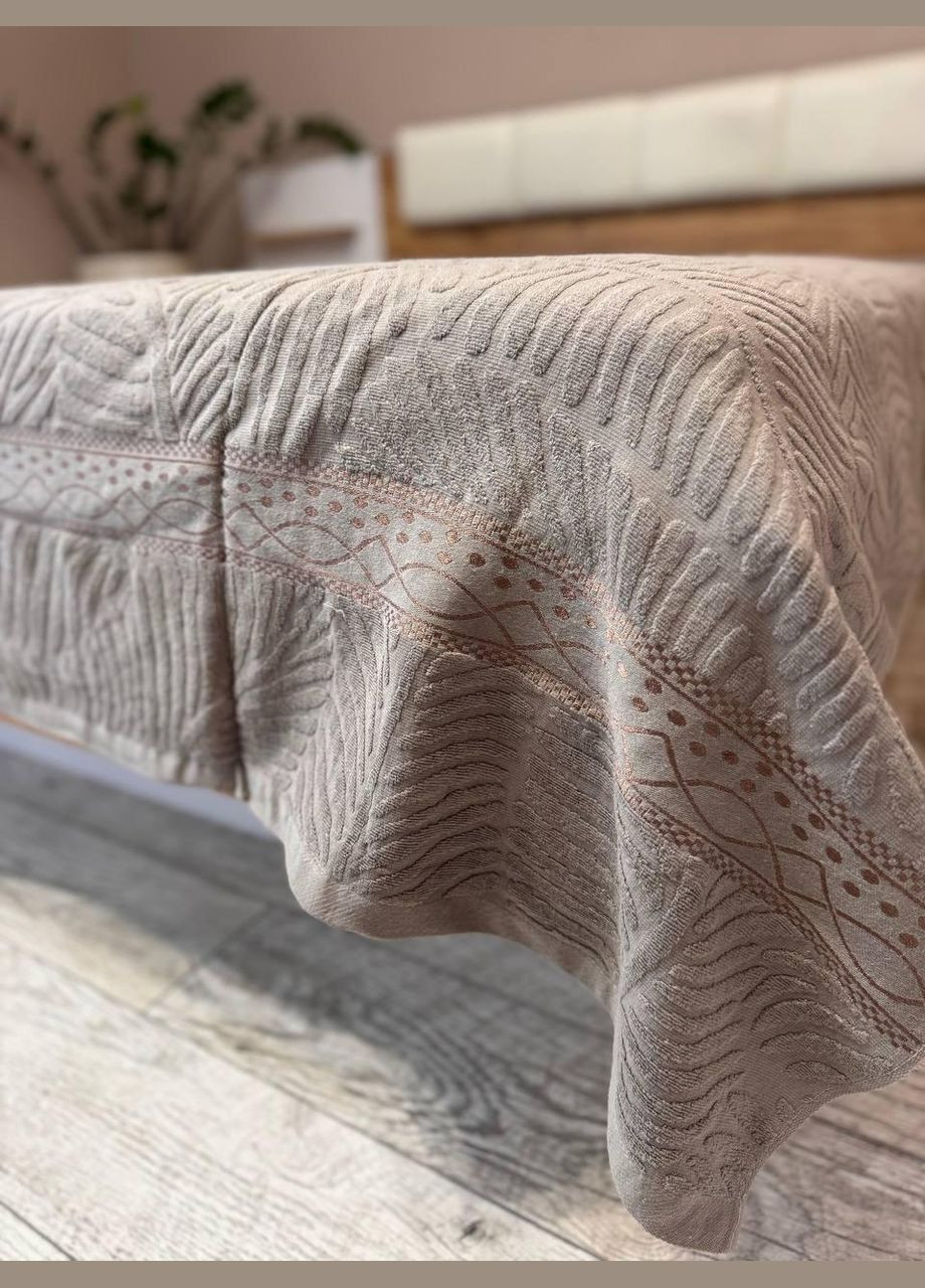 Евро простыня махровая 200х230 Коричневый (П4К-al-mah-ev-2025-001-04) No Brand (323160864)