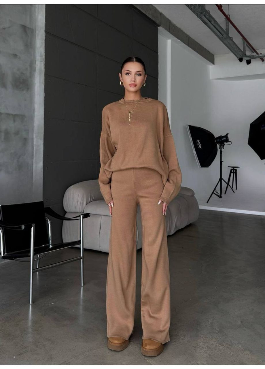 Кашеміровий бежевий костюм двійка, дуже м'який No Brand 742-2 (362568393)