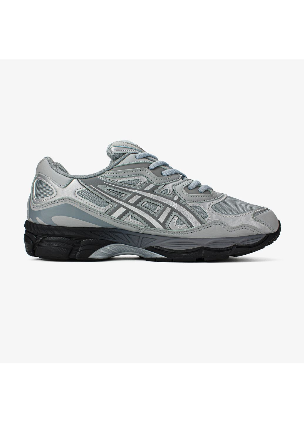 Серые демисезонные кроссовки мужские и женские asics gel-nyc grey black | асикс гель-нюк серые No Brand