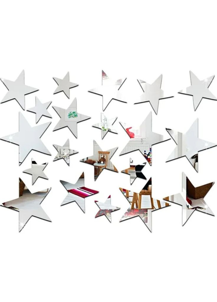 Золотые наклейки пластиковые звезды от 3,2 до 6,5 см 20 шт набор Б336 No Brand (302243086)