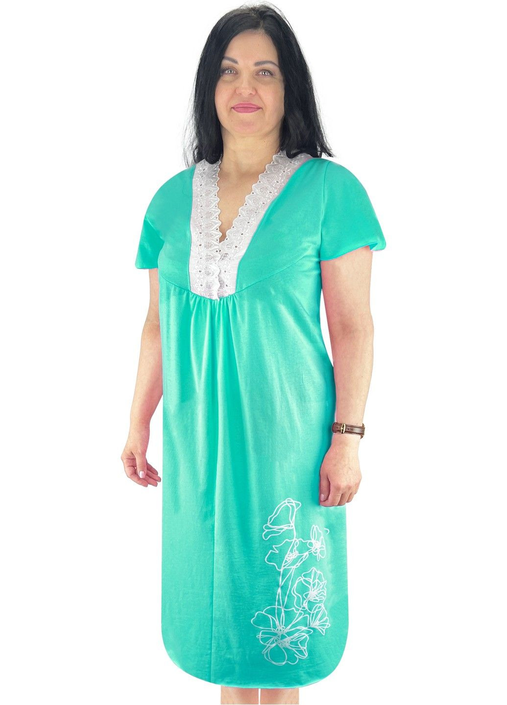 Ночная сорочка женская с накатом кулир Жемчужина стилей 4691 (283324889)
