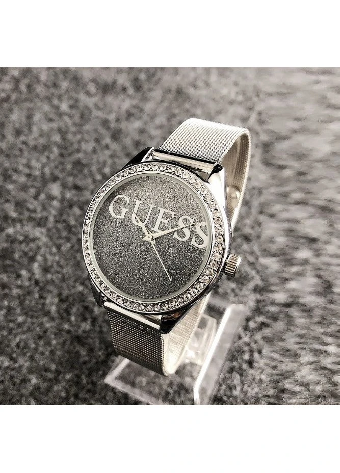 Жіночий наручний годинник Guess Срібло з чорним No Brand (393694942)