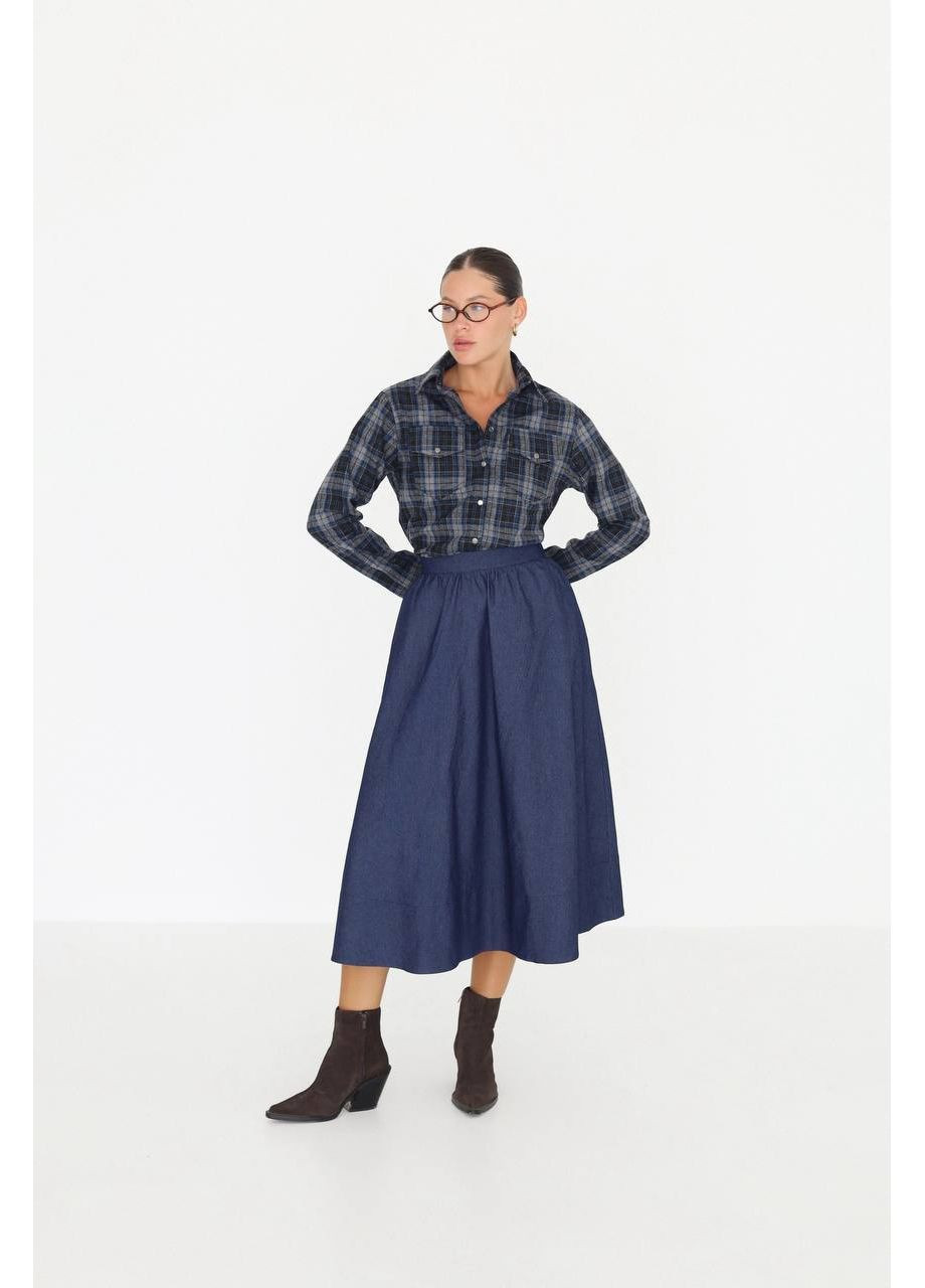 Джинсова спідниця міді А-силуету MonCher (363849316)