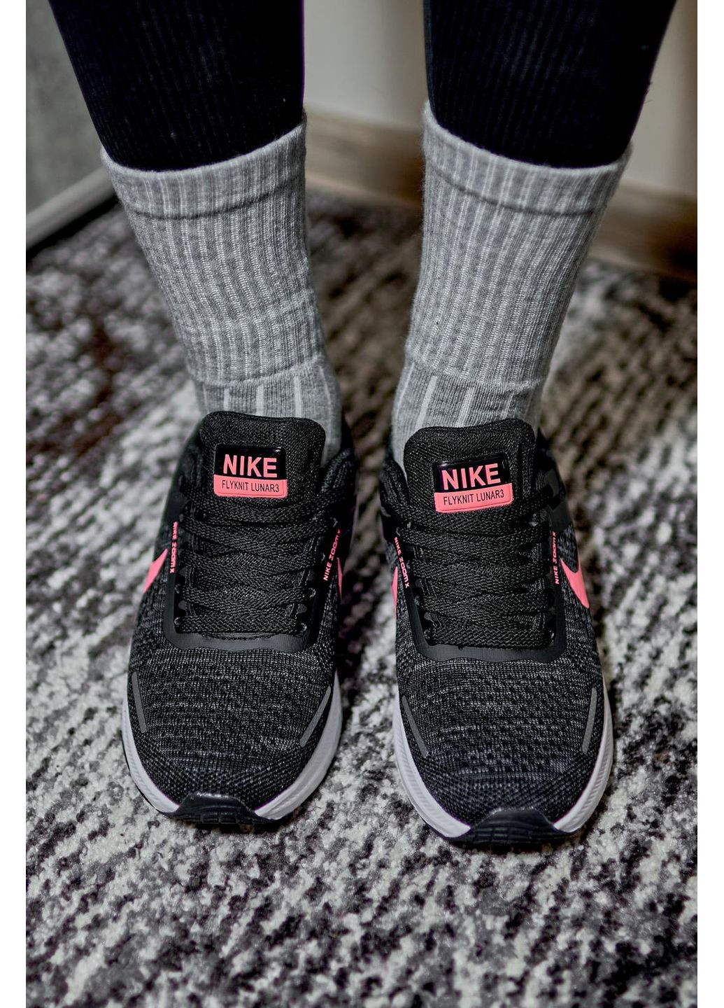 Рожеві Осінні кросівки чоловічі nike zoom x black white pink найк аір зум No Brand