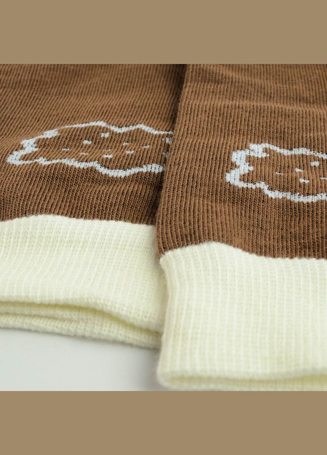 Коричневі демісезонні шкарпетки жіночі класичні з малюнком високі 36-41 GM Textile (308270881)