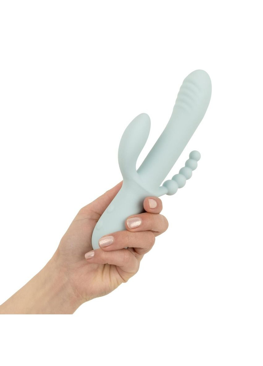 Вибратор-кролик - SAGE Triple Stimulation Vibe Soft Silicone - Blue Good Vibes Only (369945473)
