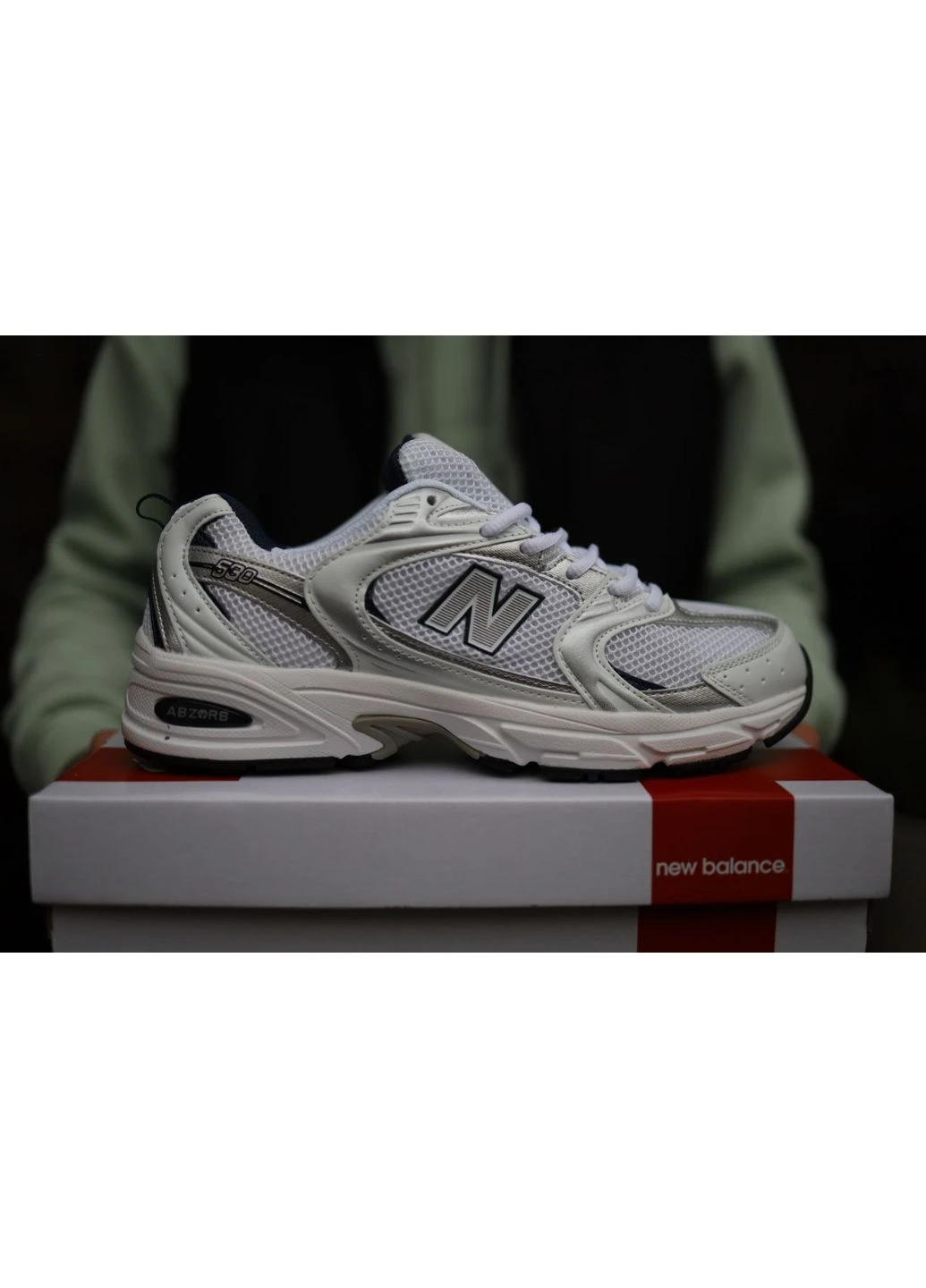 Білі кросівки чоловічі new balance 530 white silver нью беланс 530 білі демісезон No Brand