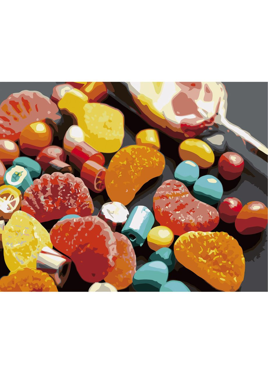 Картина по номерам ПРЕМИУМ Карамельки с лаком размером 40х50 см VA-2678 Strateg (362500655)
