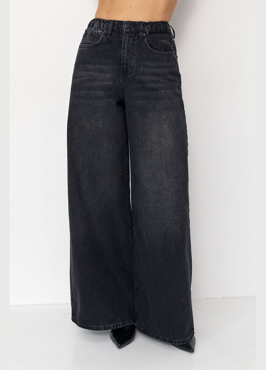 Широкі джинси з резинкою на поясі Lurex - (312383277)