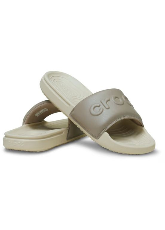 Бежевые шлепанцы slide bone/taupe 211432 Crocs