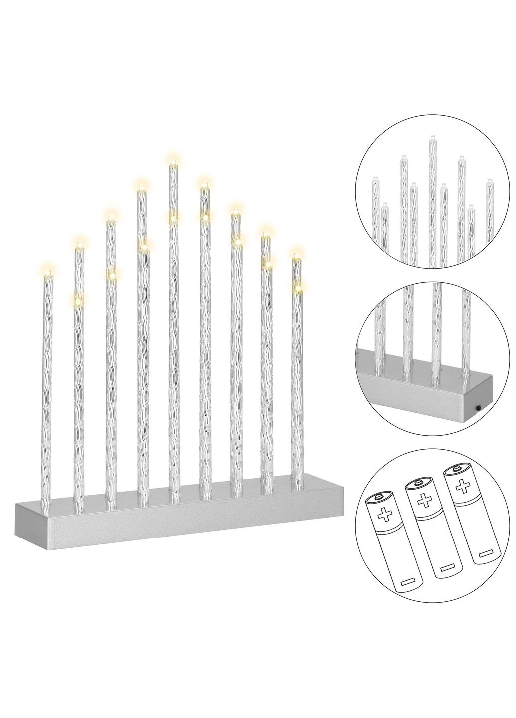 Декоративный светильник (подсвечник) на батарейках 17 LED CL0852 Springos (315781169)