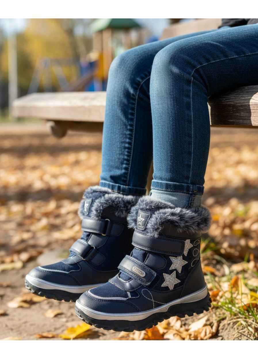 Зимові черевики для дівчинки на вовні,зимові дутики для дівчинки,зимові черевики на липучках Клібі Clibee (365699787)
