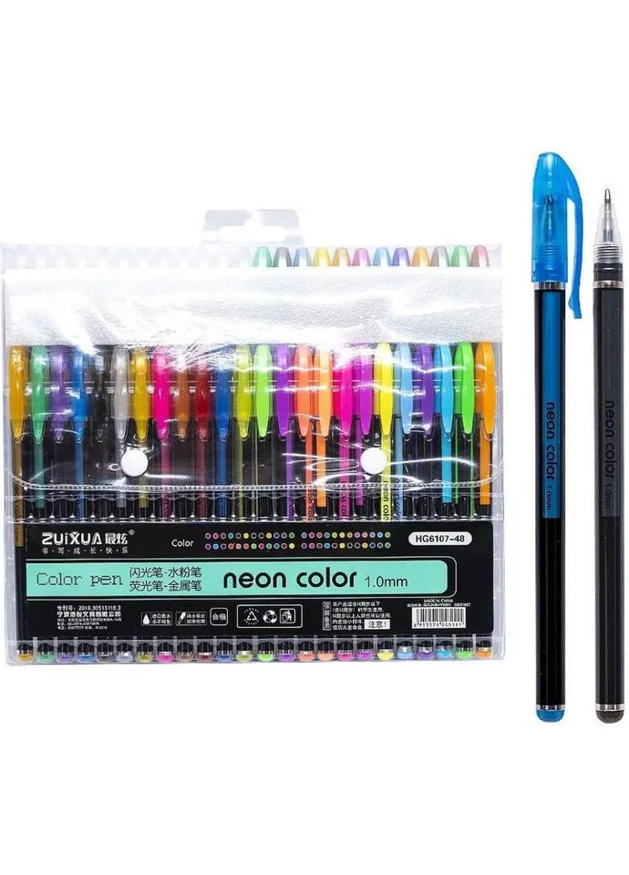 Набор гелевых ручек "Neon color" HG6107-48, 48 цветов No Brand (362570605)