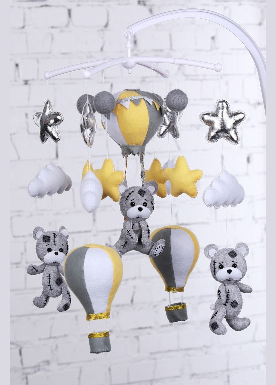 Дитячий музичний мобіль на ліжечко для немовлят WooolyWool «Тедді» з 35 мелодіями (М028) No Brand (342758025)