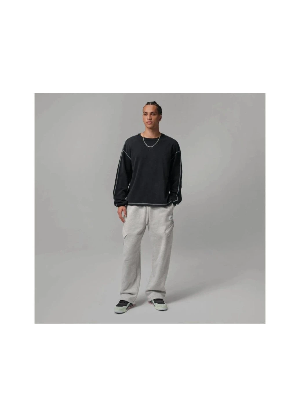 Лонгслив мужской JORDAN M J FLT HVYWGHT LS TOP IF1829-010 Nike (391382729)