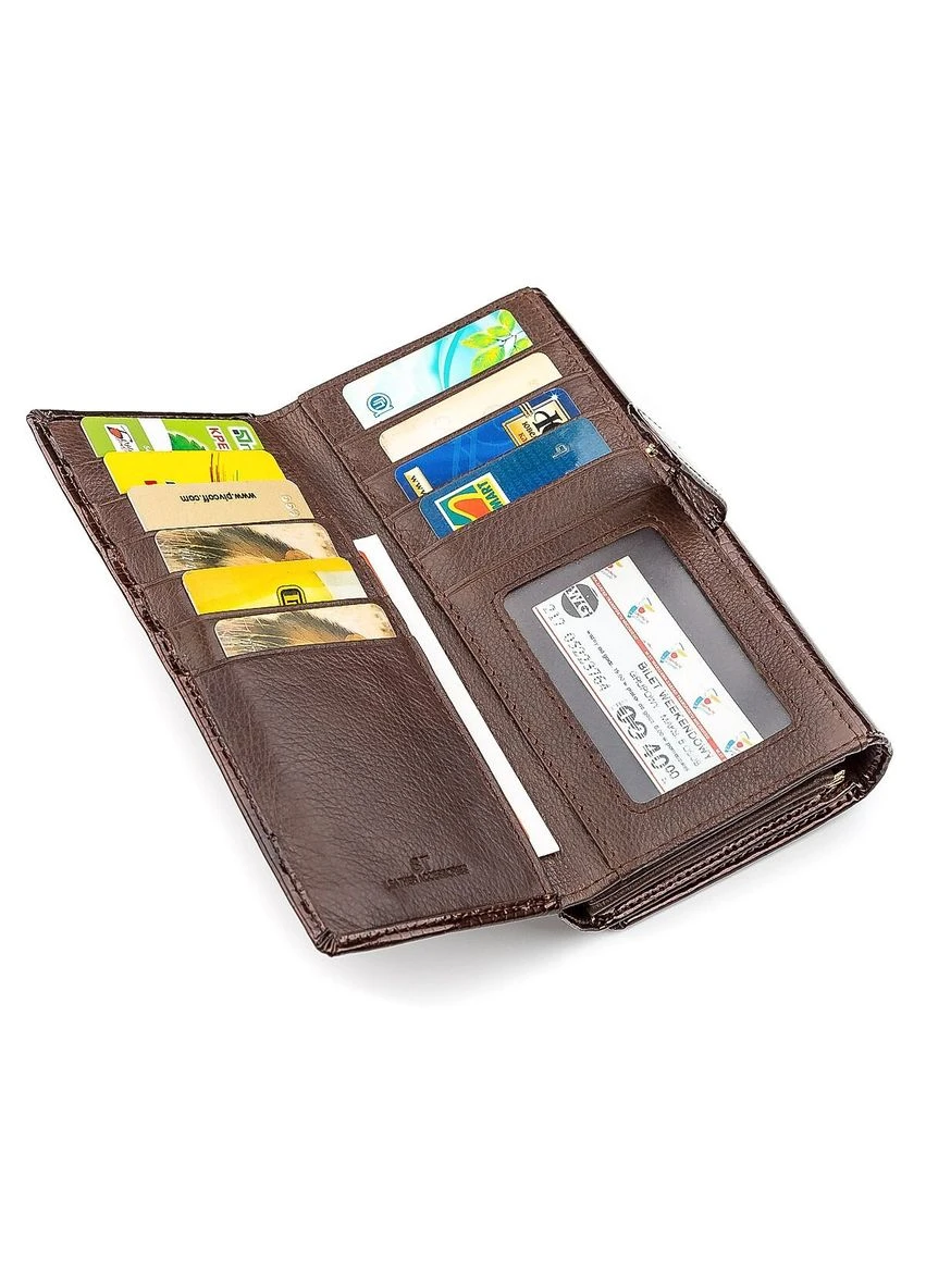 Кошелек женский (S9001A) лакированная кожа Коричневый 18,5х9,5х3 см st leather (391298089)