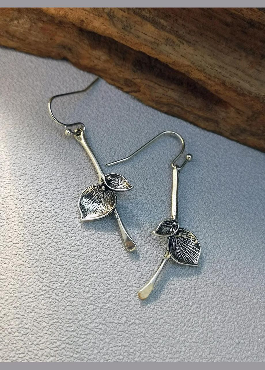 Нежные серебристые серьги цветы лилии орхидеи, 5708 Fashion Jewelry (338431360)