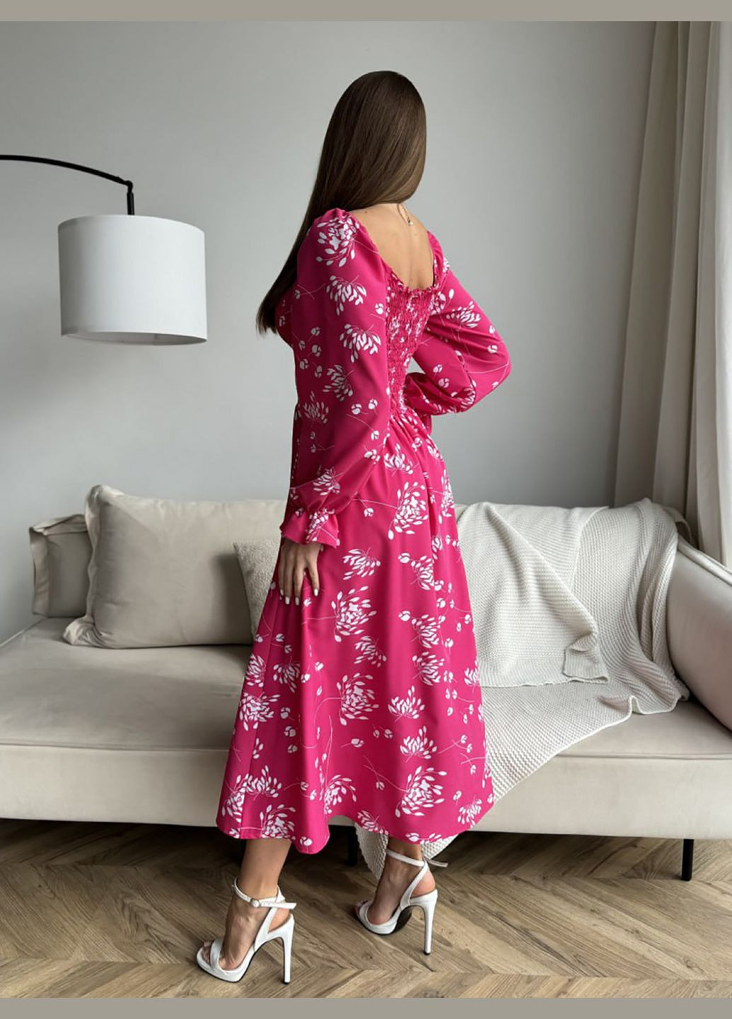 Малинова повсякденний сукні ISSA PLUS з квітковим принтом