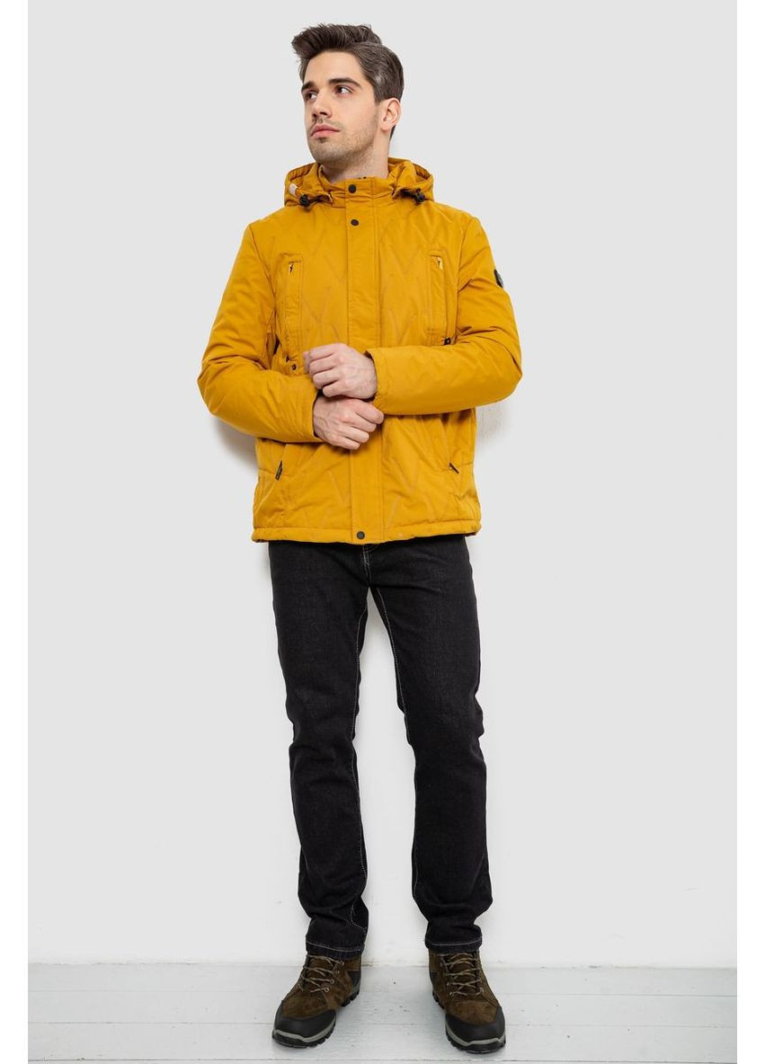Жовта демісезонна куртка чоловіча демісезонна з капюшоном, колір хакі, 244rl9159al Ager