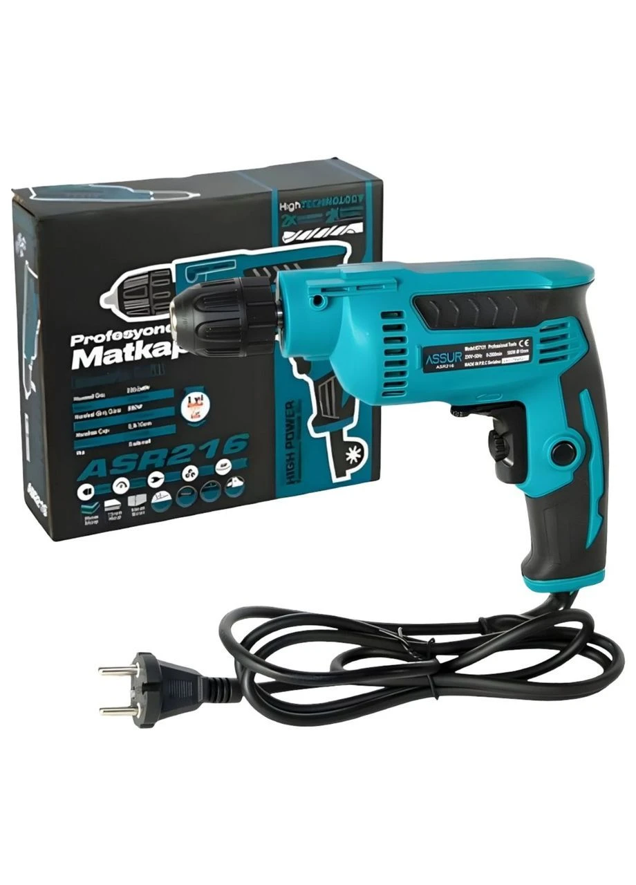 Електродриль 10 мм ASSUR ASR216/МК, 220V, 580W No Brand ASR216/МК (386309358)