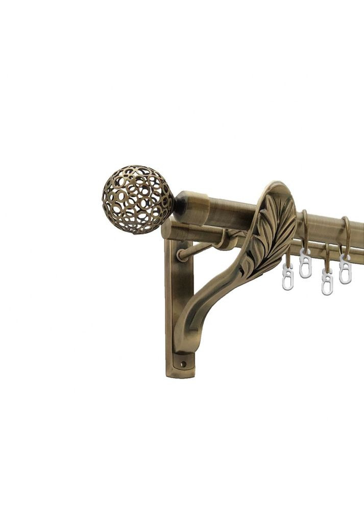 Карниз Савона металевий дворядний ретро гладка труба Антик 25\19 мм 160 см (4301706) ORVIT (300844264)