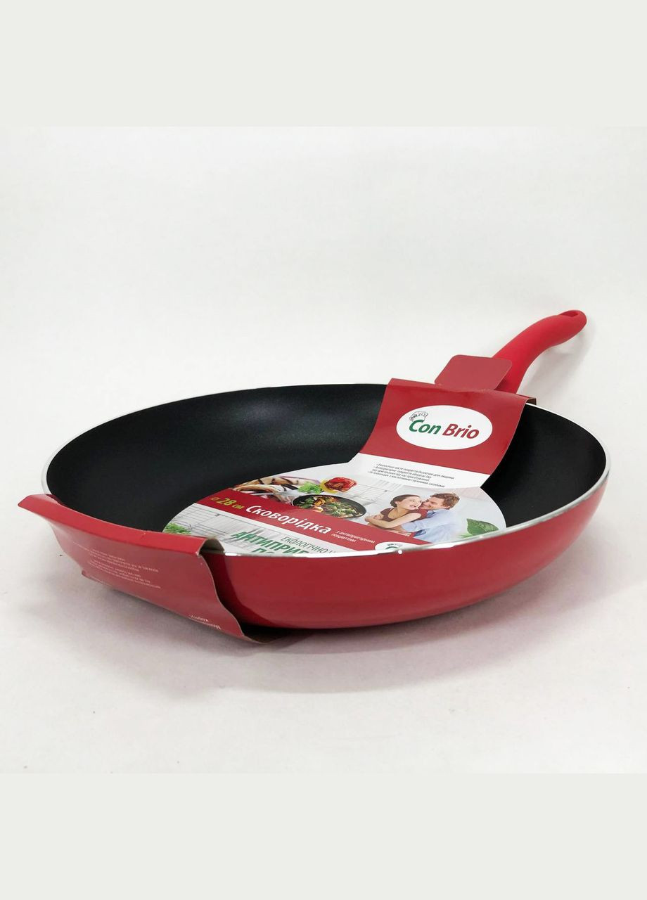 Сковорода 28 см СВ-2814, сковорода для смаження, якісна сковорода. Колір: червоний Con Brio (364665140)