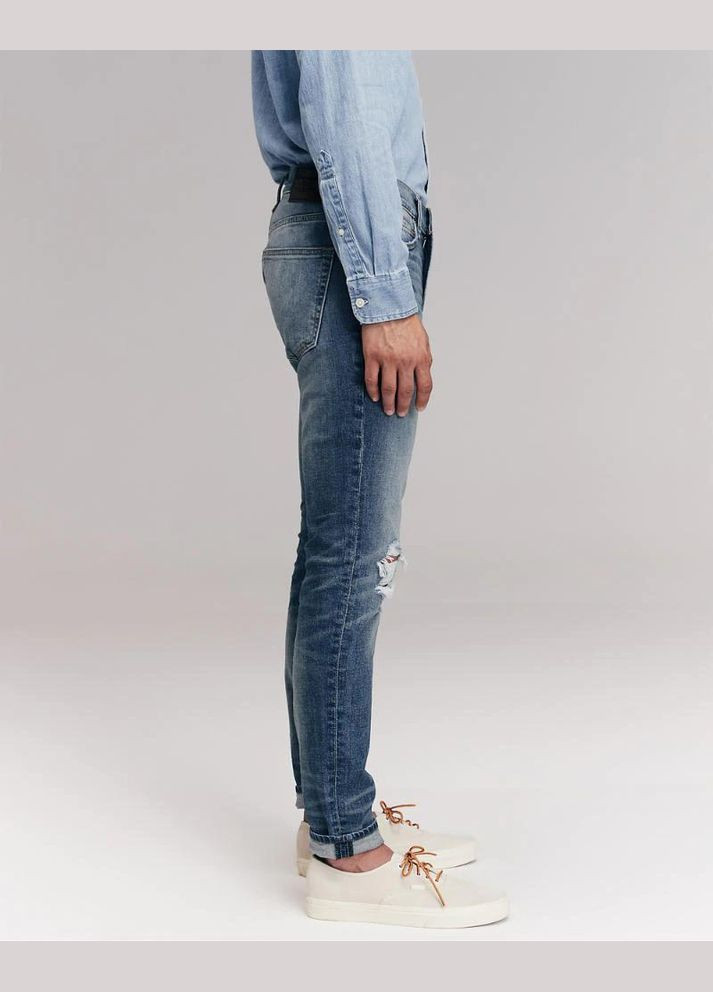 Синие демисезонные джинсы super skinny af6264m Abercrombie & Fitch
