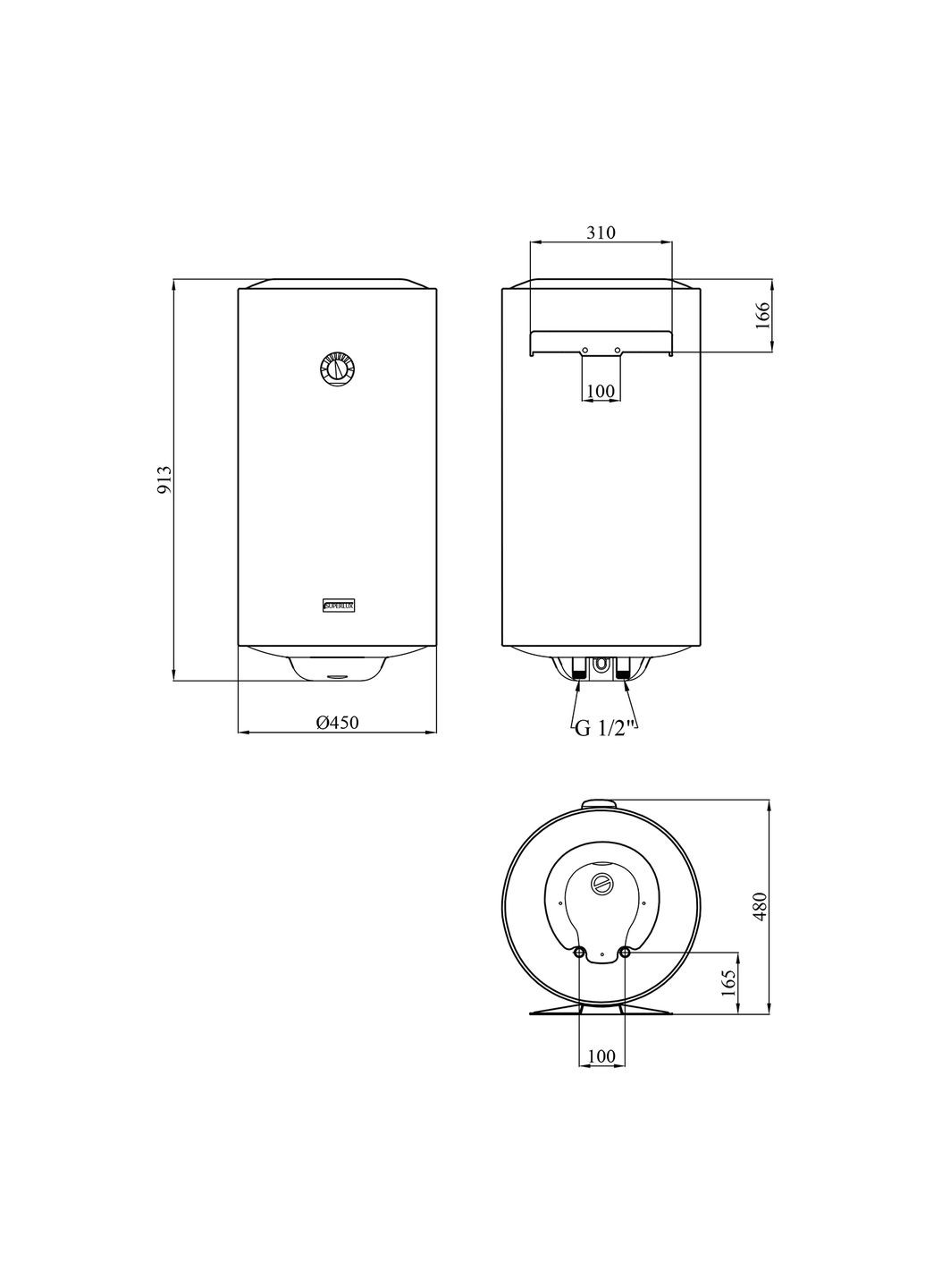 Водонагрівач Superlux 100V 1,5K EU2 з мокрим ТЕНом 4015006 ARISTON (336938056)