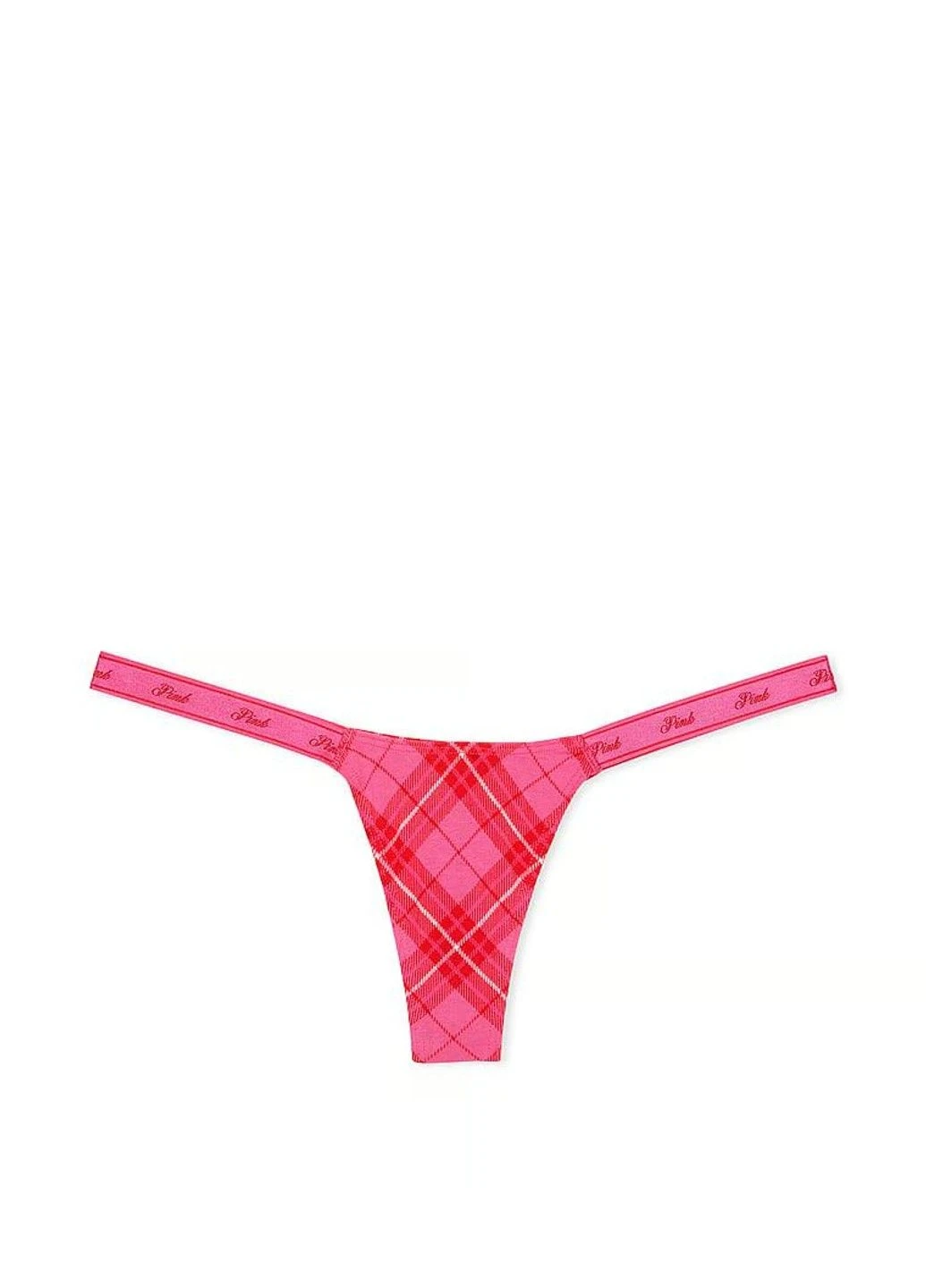 Трусики-стринги женские хлопковые PINK Logo Cotton Shine Micro Thong розовые M Victoria's Secret (316659241)
