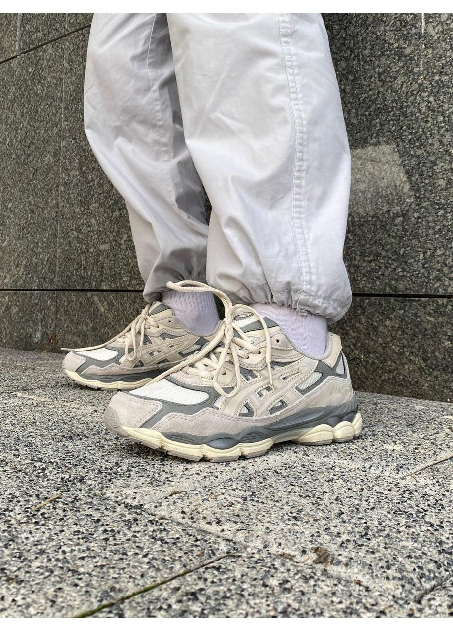 Серые демисезонные кроссовки мужские asics gel-nyc grey beige асикс гель нюк No Brand