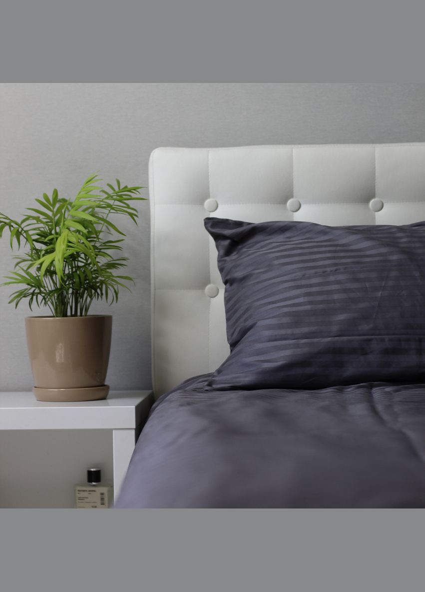 Комплект наволочек Stripe Sense Graphite сатин-страйп 50х70 см графит (94247169). SoundSleep (330005131)