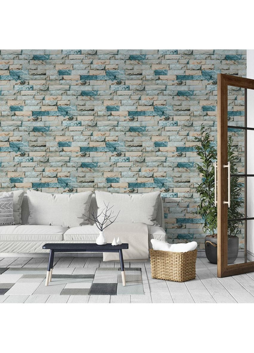 Самоклеящиеся обои 2800х500х2мм Бирюзовый катеринославский кирпич (D) love-shopping Sticker Wall (354660888)