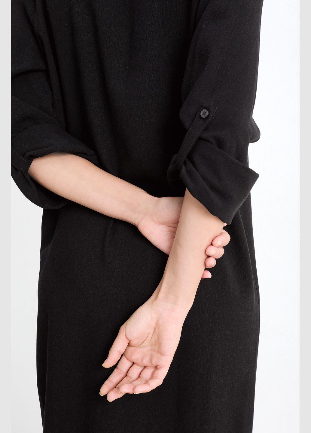 Чорна кежуал сукня максі у складі з льоном C&A однотонна