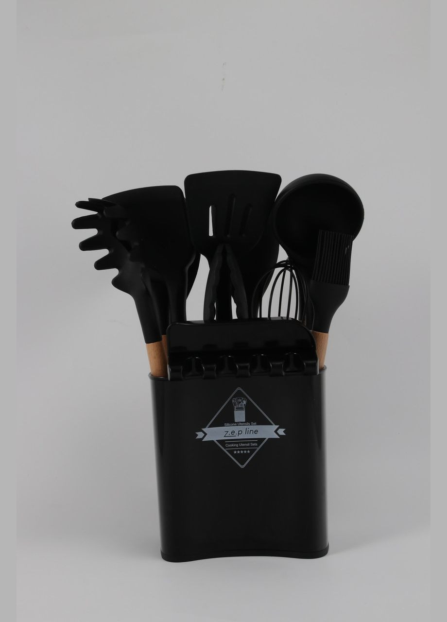 Набір кухонний на стійці ZP-053 з 12 предметів набір кухонного приладдя чорний No Brand (317169997)