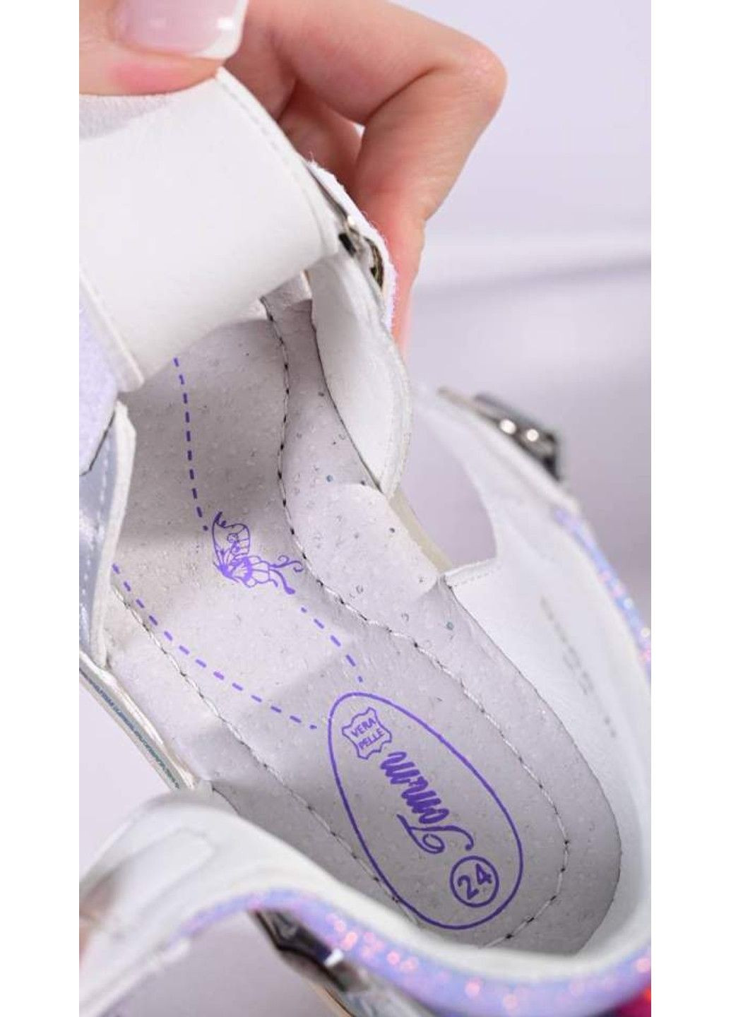 Босоніжки дитячі шкіряні крила сріблясті Tom.M (337713288)