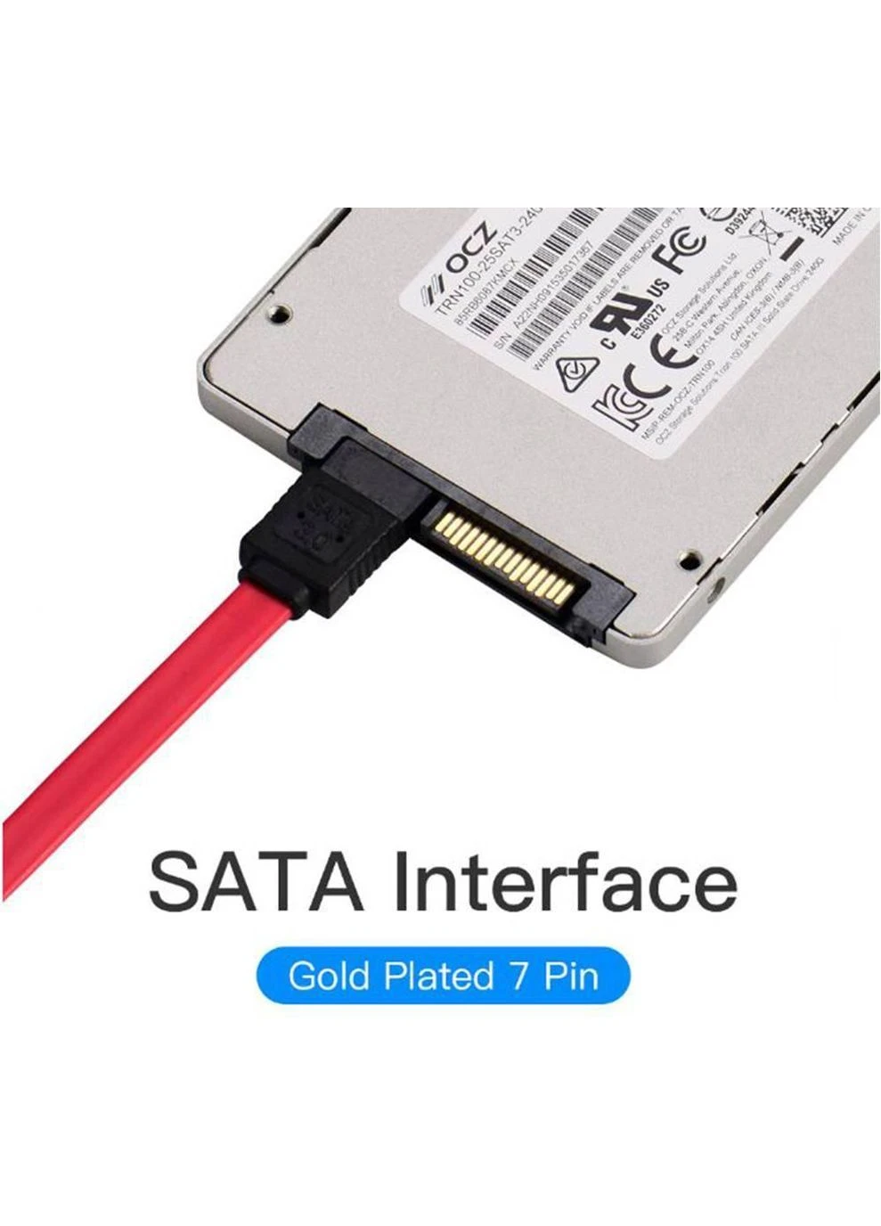 Кабель SATA 3.0 7pin, F/F, 0.5 м, L-конектор, Red Vention (395306298)