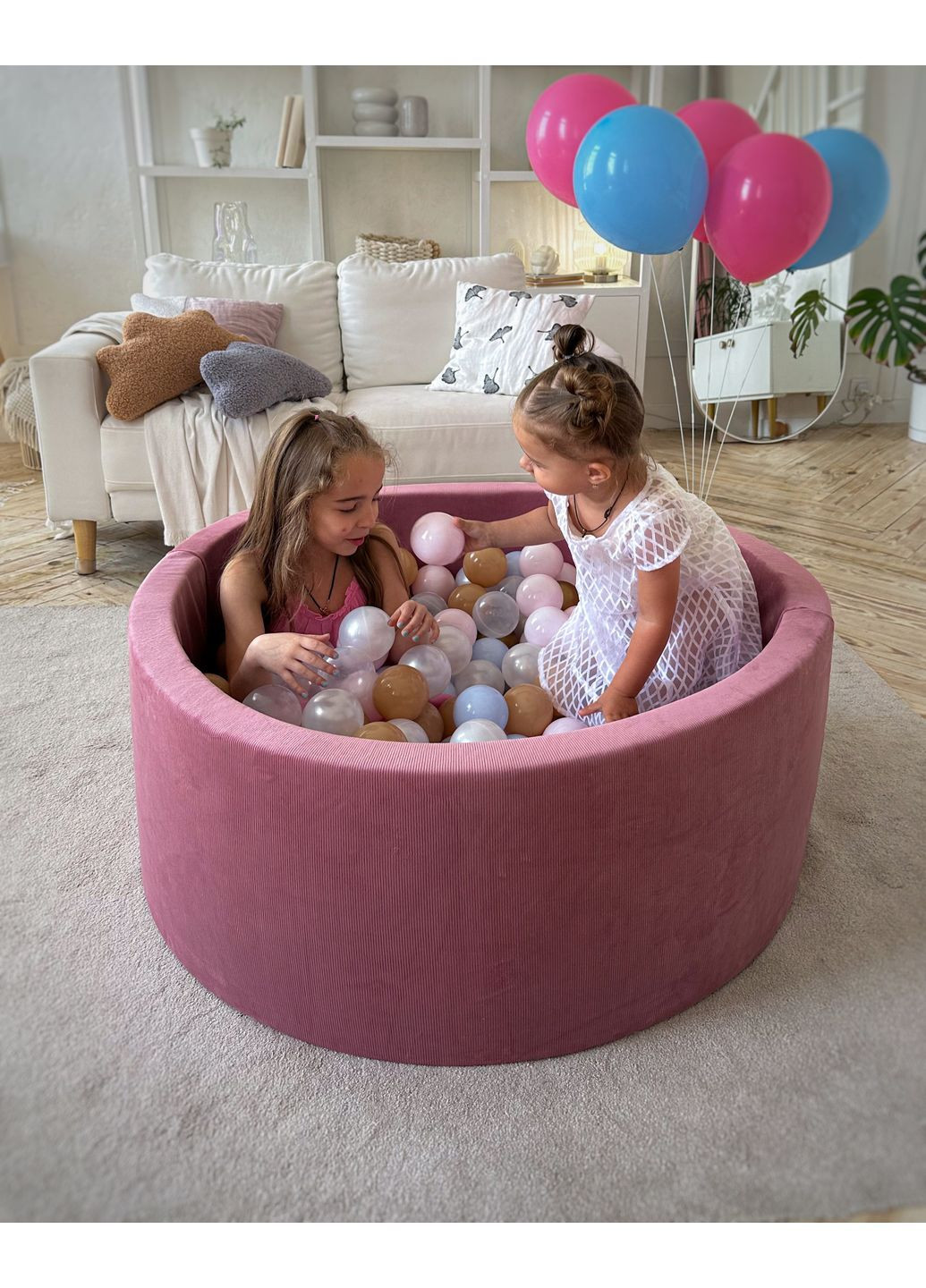 Сухий басейн з кульками рожевий для дівчинки 100х40 см (100 кульок в комплекті) JoyfulKids (370665076)