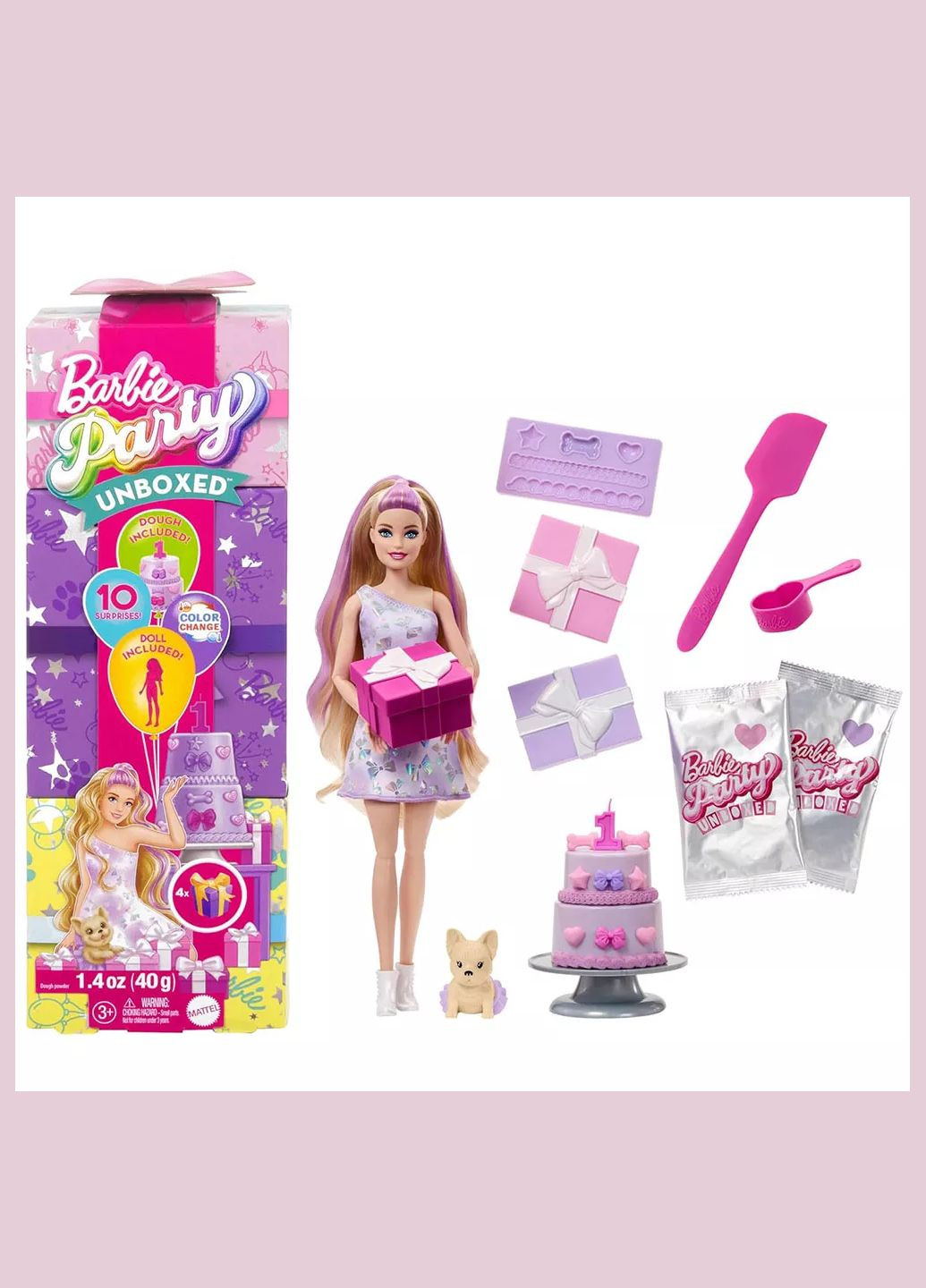Лялька Вечірка-сюрприз у лілових тонах (JFG70) Barbie (331164040)