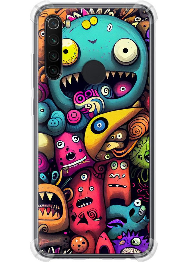 Силіконовий протиударний с посиленими кутами чохол 'Смішні монстри' для Endorphone Xiaomi Redmi Note 8 (302393050)