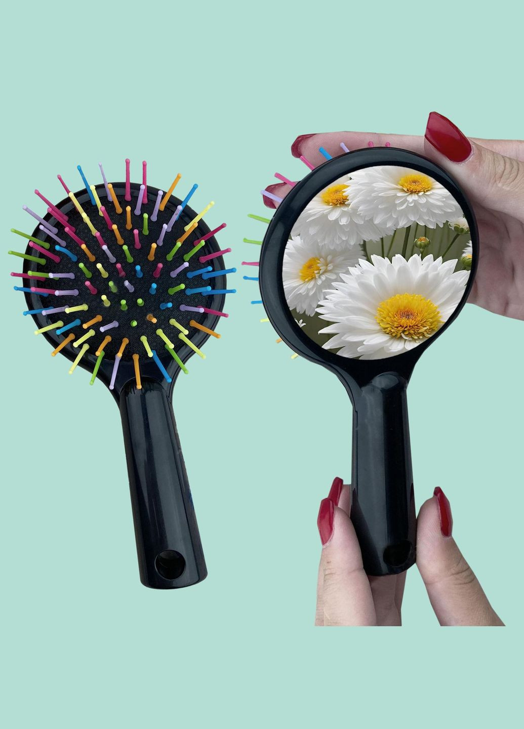 Расческа для волос Цветы #0011 Черный No Brand (315042748)