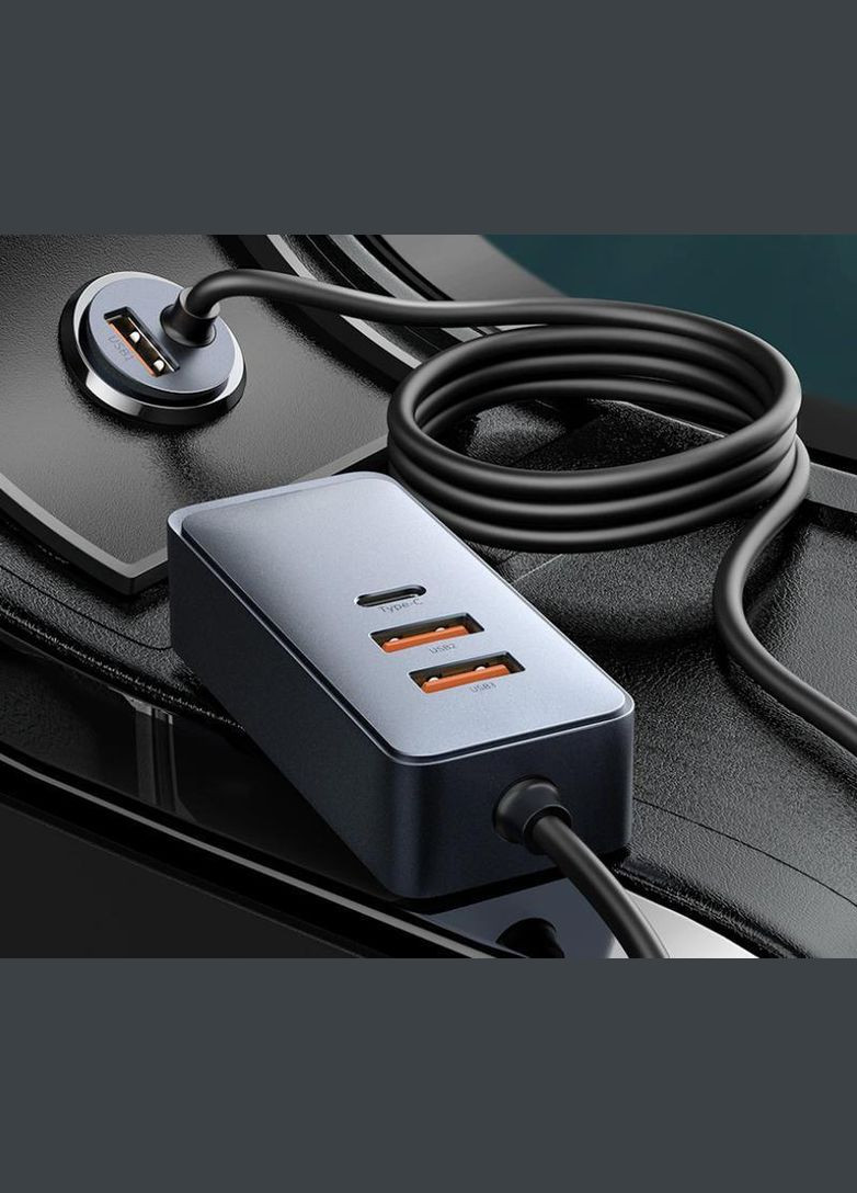 Автомобильный зарядный 152.5W BSCC-ZX-CCL 2C+U+cable black Baseus (322701308)
