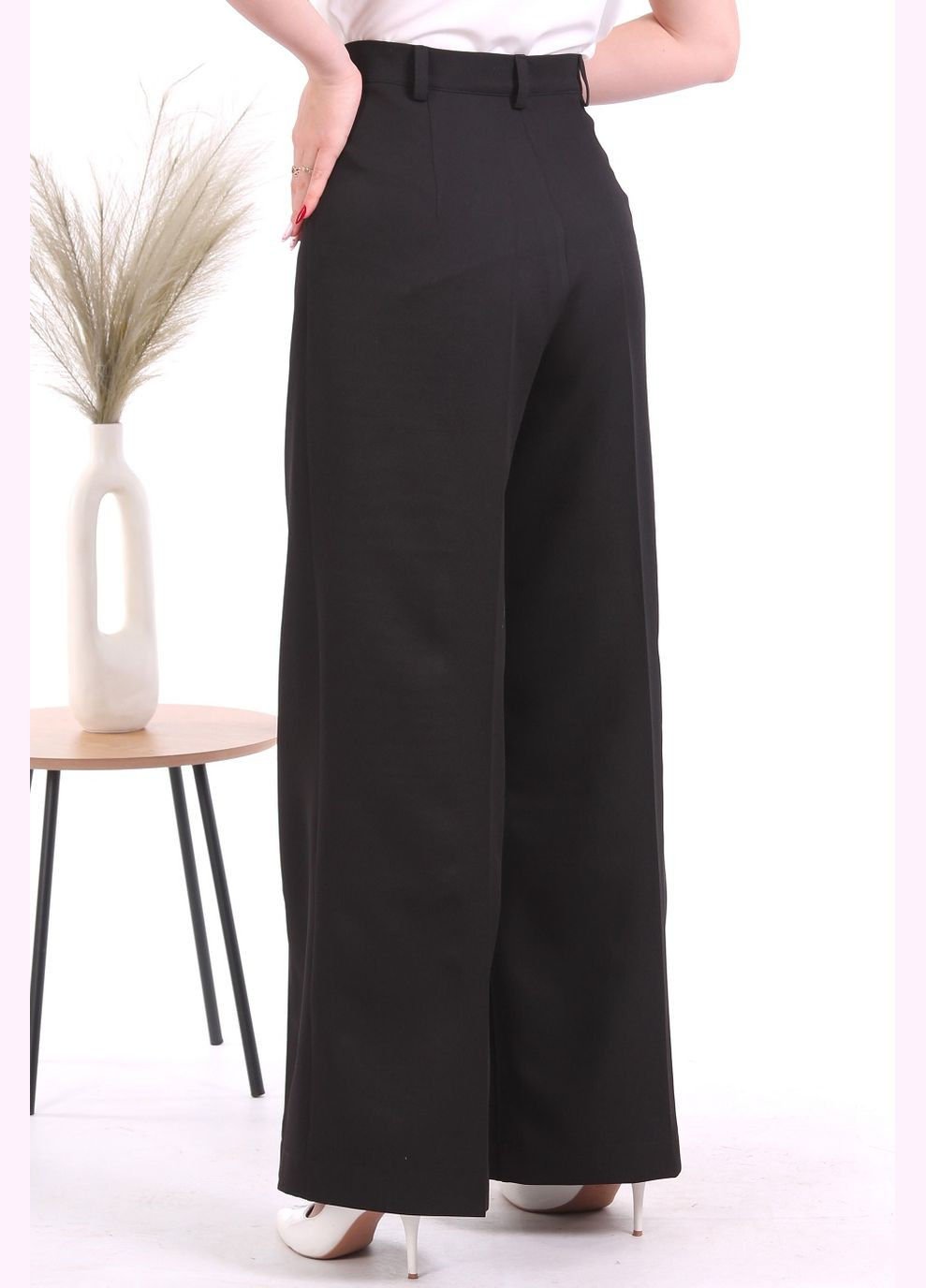 Брюки палаццо женские 017 тиар черные Актуаль (322422097)