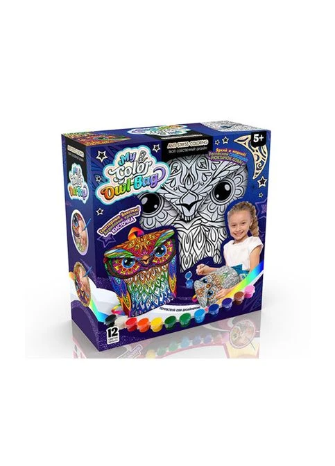 Набір креативної творчості "My Color Owl-Bag" COWL-01-01U рюкзак-розмальовка Danko Toys (389128295)