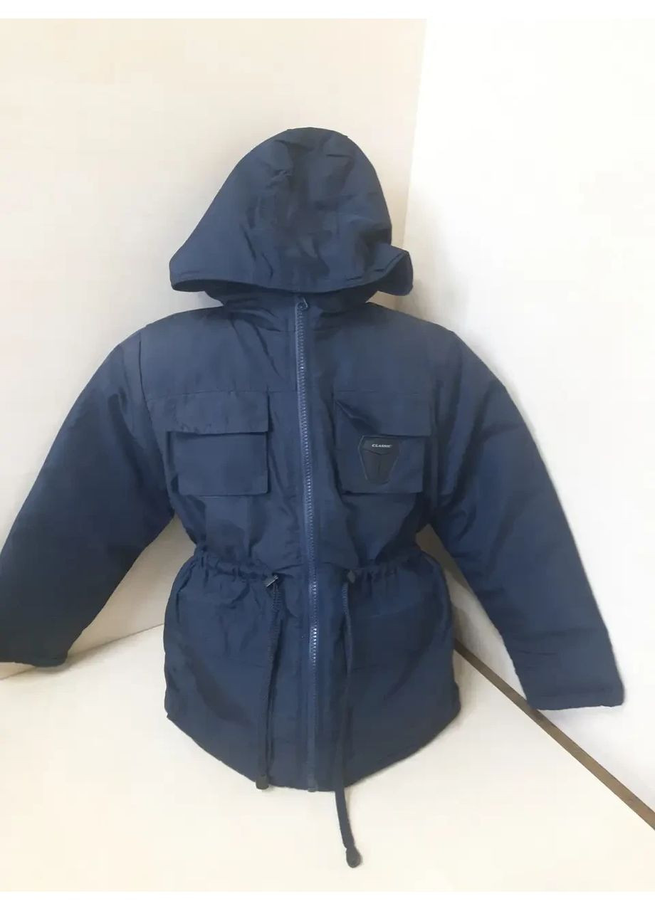 Синя демісезонна непромокаюча термо куртка для хлопчика синя розмір 92 98 104 No Brand