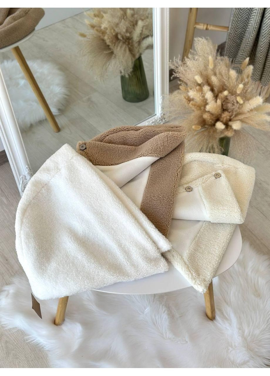 Женский капор Тедди с подкладкой на флисе. Стильный Каппор Тедди на магнитных пуговицах Серый No Brand (362917478)