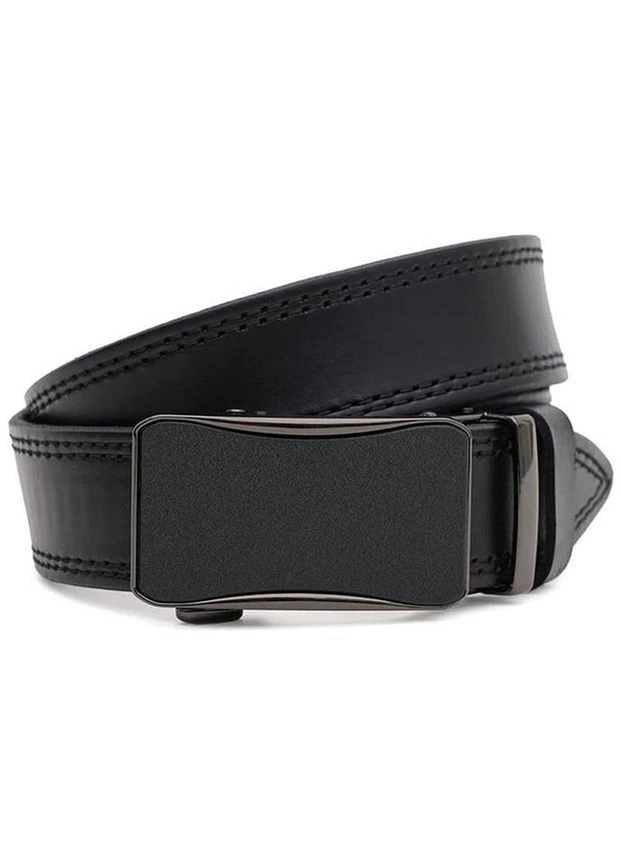 Мужской кожаный ремень натуральная кожа черный 54593 Borsa Leather (390982132)