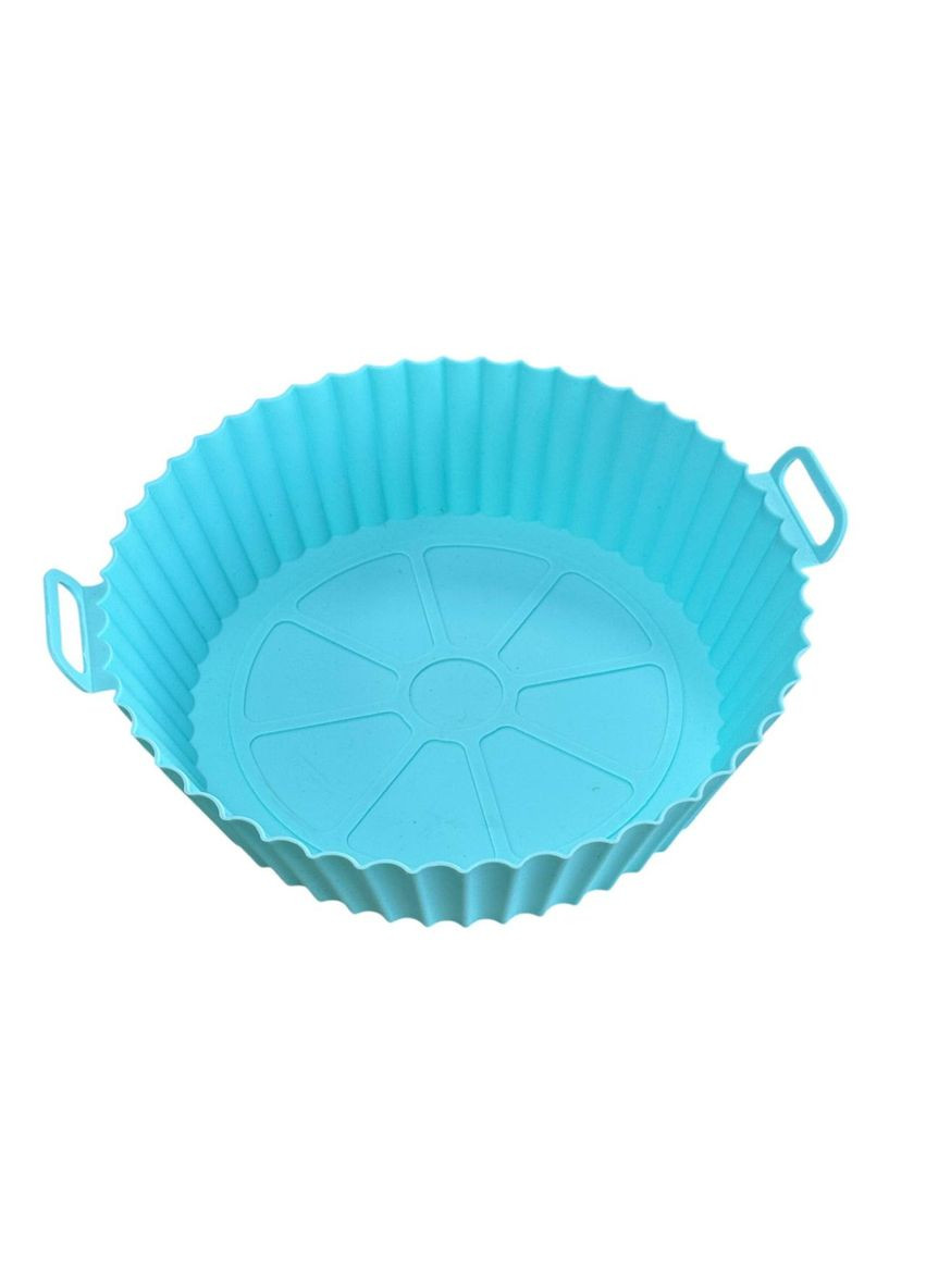 Форма в аерогриль кругла силіконова 19137 22х22х6 см бірюзова No Brand (364499040)